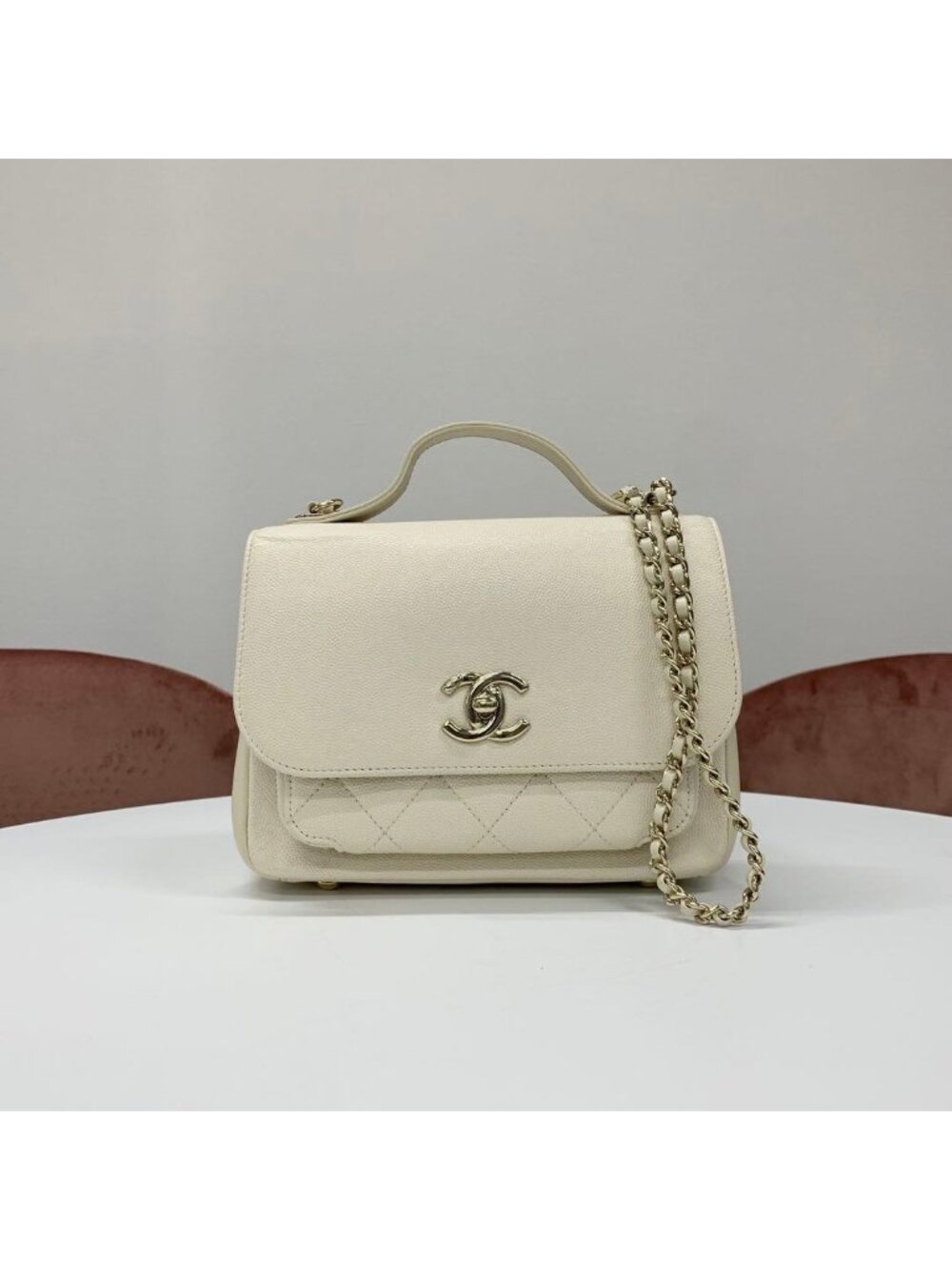 Chanel Business Affinity Quilted CC Logo Shoulder Bag